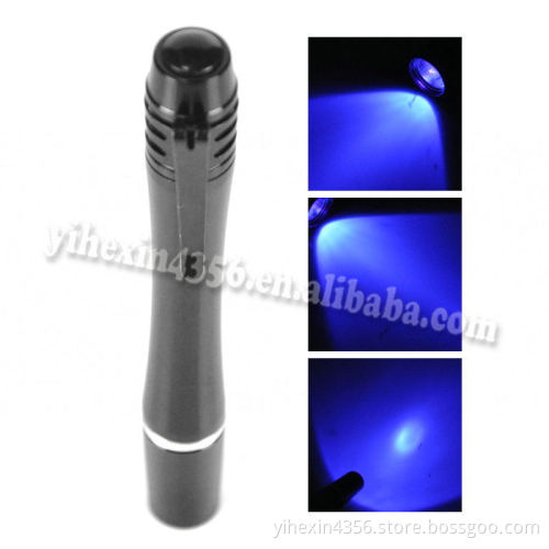Newest Boruit EFL0849 Aluminium Alloy UV Purple Light 395 nm Led Pocket Pen Light Flashlight Torch